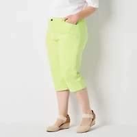 St. John's Bay Womens Plus Straight Mid Rise Capri Pant