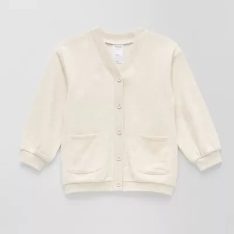 Okie Dokie Toddler & Little Girls Crew Neck Long Sleeve Button Cardigan