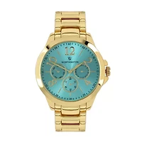 Worthington® Ladies Gold Tone And Blue Three Eye Bracelet Watches