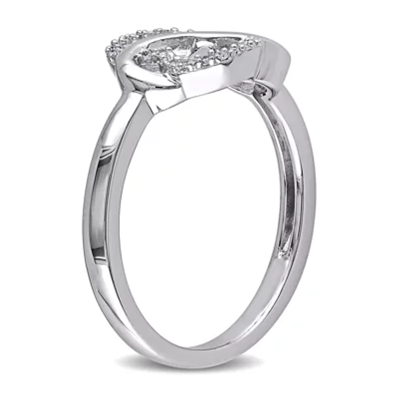 1/10 CT.T.W. Natural Diamond Sterling SIlver Infinity Ring