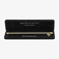 Sparkle Allure Dragonfly 14k Gold Over Bronze Womens Natural Diamond Accent Round 7.25 Inch Tennis Bracelet