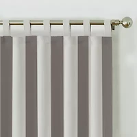 Elrene Home Fashions Highland Stripe Uv 50+ Tab Top Light-Filtering Single Outdoor Curtain Panel