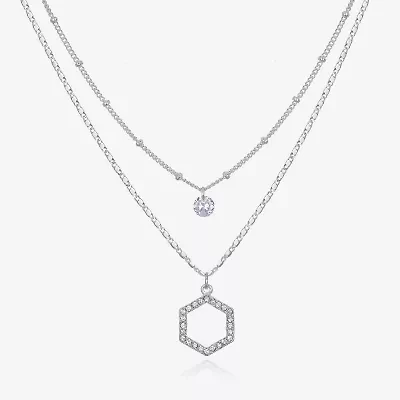 Bijoux Bar Delicates Hexagon Womens 16 Inch Strand Necklace