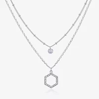 Bijoux Bar Delicates Hexagon Womens 16 Inch Strand Necklace