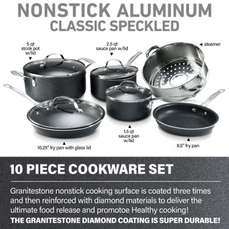 Granitestone Black 10-pc. Cookware Set
