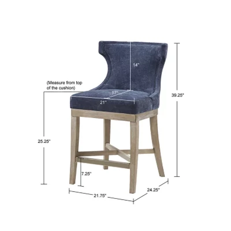Madison Park Fillmore Counter Stool Counter Height Upholstered Swivel Bar Stool