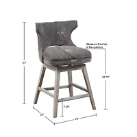 Madison Park Janet Counter Height Upholstered Swivel Bar Stool