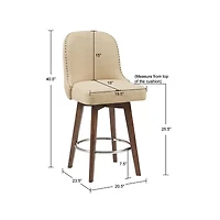 Madison Park Heyes Upholstered Tufted Swivel Counter Height Stool