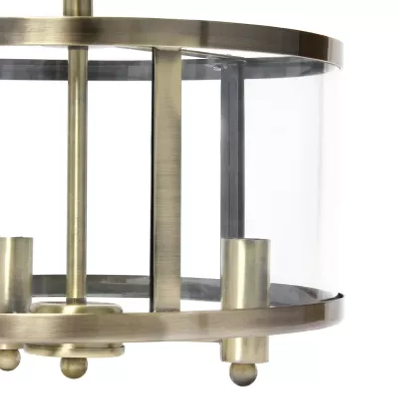 3-Light 13in Industrial Semi Flush Mount Lighting
