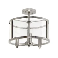 3-Light 13in Industrial Semi Flush Mount Lighting