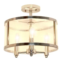 3-Light 13in Industrial Semi Flush Mount Lighting
