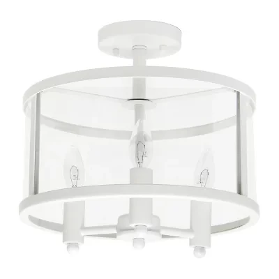 3-Light 13in Industrial Semi Flush Mount Lighting