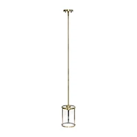 1-Light 9.25" Adjustable Hanging Cylindrical Clear Glass Pendant Light