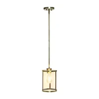 1-Light 9.25" Adjustable Hanging Cylindrical Clear Glass Pendant Light