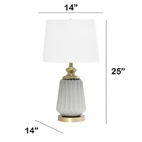 All the Rages 25" Classic Fluted Ceramic And Metal Ceramic Table Lamp