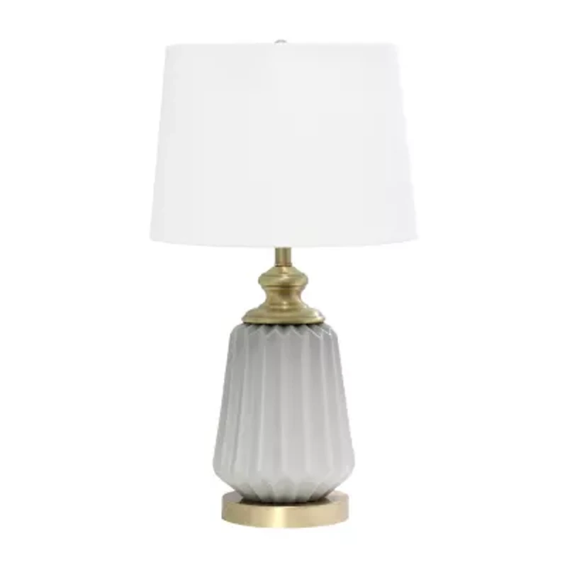 All the Rages 25" Classic Fluted Ceramic And Metal Ceramic Table Lamp