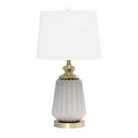 All the Rages 25" Classic Fluted Ceramic And Metal Ceramic Table Lamp