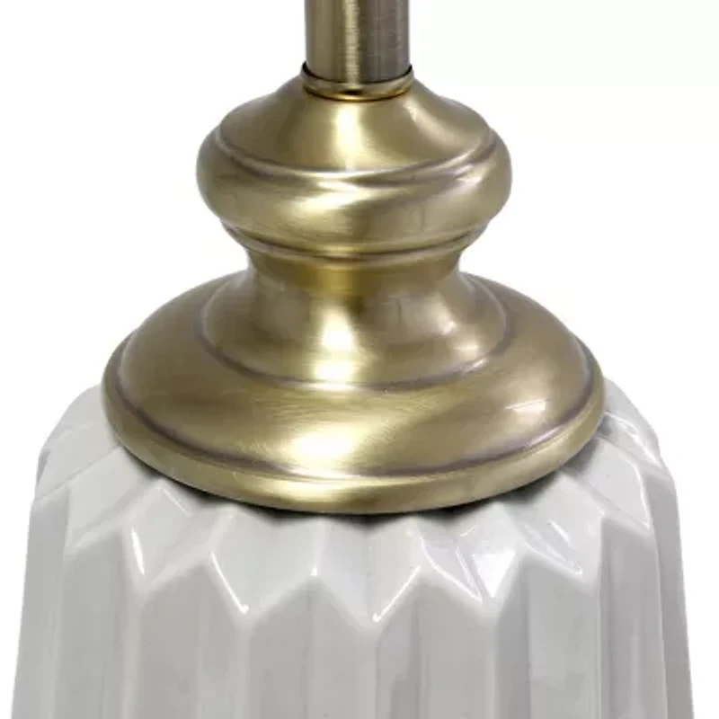 All the Rages 25" Classic Fluted Ceramic And Metal Ceramic Table Lamp