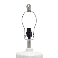19" Off White Ceramic Eyelet Table Lamp