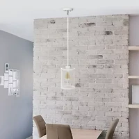 1-Light 9.25" Adjustable Hanging Cylindrical Clear Glass Pendant Light