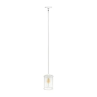 1-Light 9.25" Adjustable Hanging Cylindrical Clear Glass Pendant Light