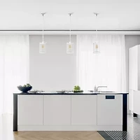 1-Light 9.25" Adjustable Hanging Cylindrical Clear Glass Pendant Light