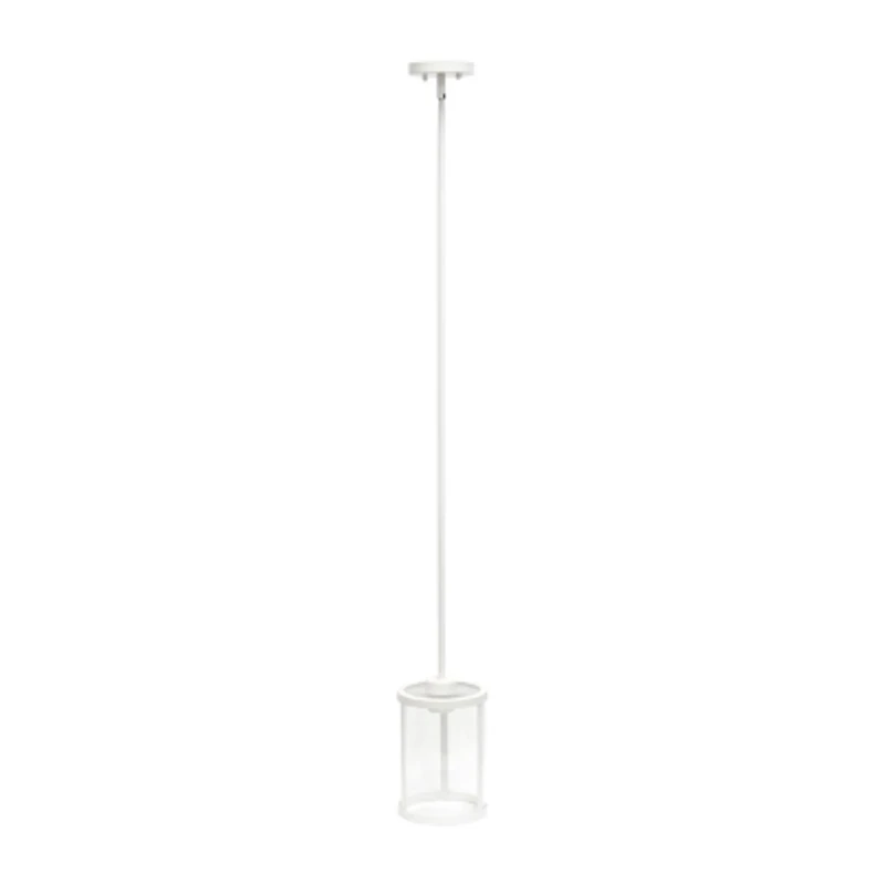 1-Light 9.25" Adjustable Hanging Cylindrical Clear Glass Pendant Light