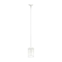 1-Light 9.25" Adjustable Hanging Cylindrical Clear Glass Pendant Light