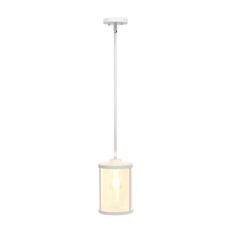 1-Light 9.25" Adjustable Hanging Cylindrical Clear Glass Pendant Light
