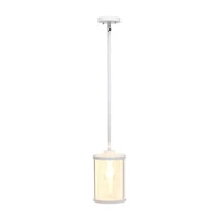 1-Light 9.25" Adjustable Hanging Cylindrical Clear Glass Pendant Light