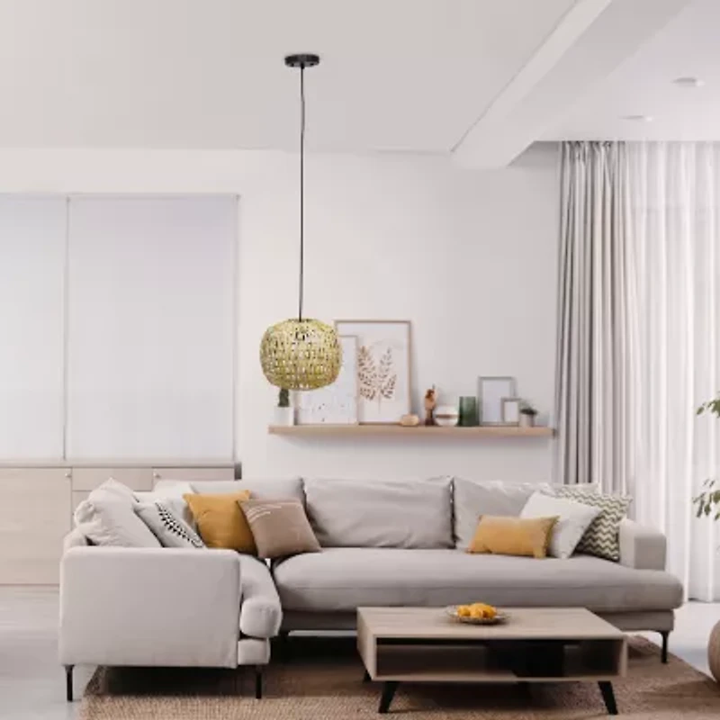 1-Light Woven Paper Shade Pendant