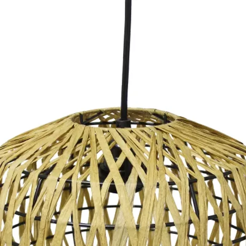 1-Light Woven Paper Shade Pendant
