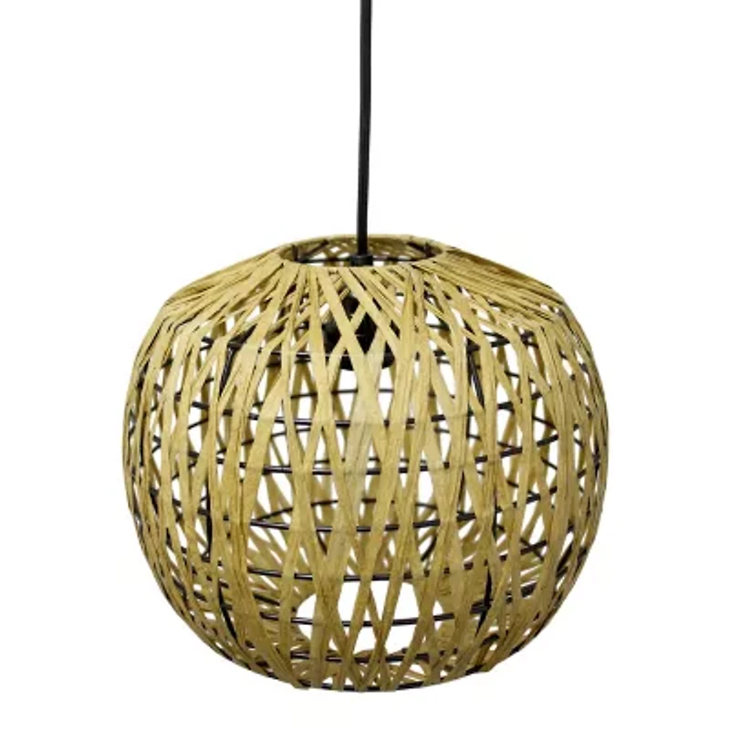 1-Light Woven Paper Shade Pendant