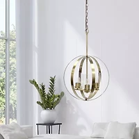 3-Light 18" Adjustable Globe Clear Glass Ceiling Pendant