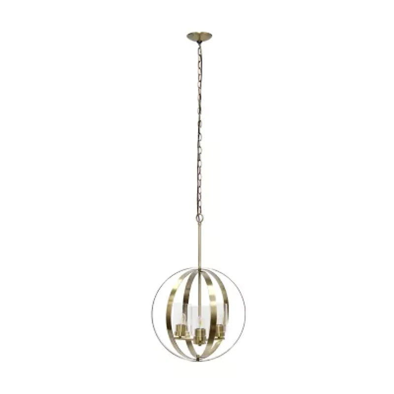 3-Light 18" Adjustable Globe Clear Glass Ceiling Pendant
