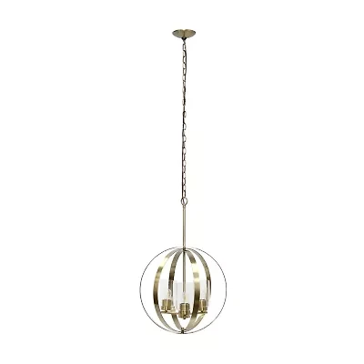 3-Light 18" Adjustable Globe Clear Glass Ceiling Pendant