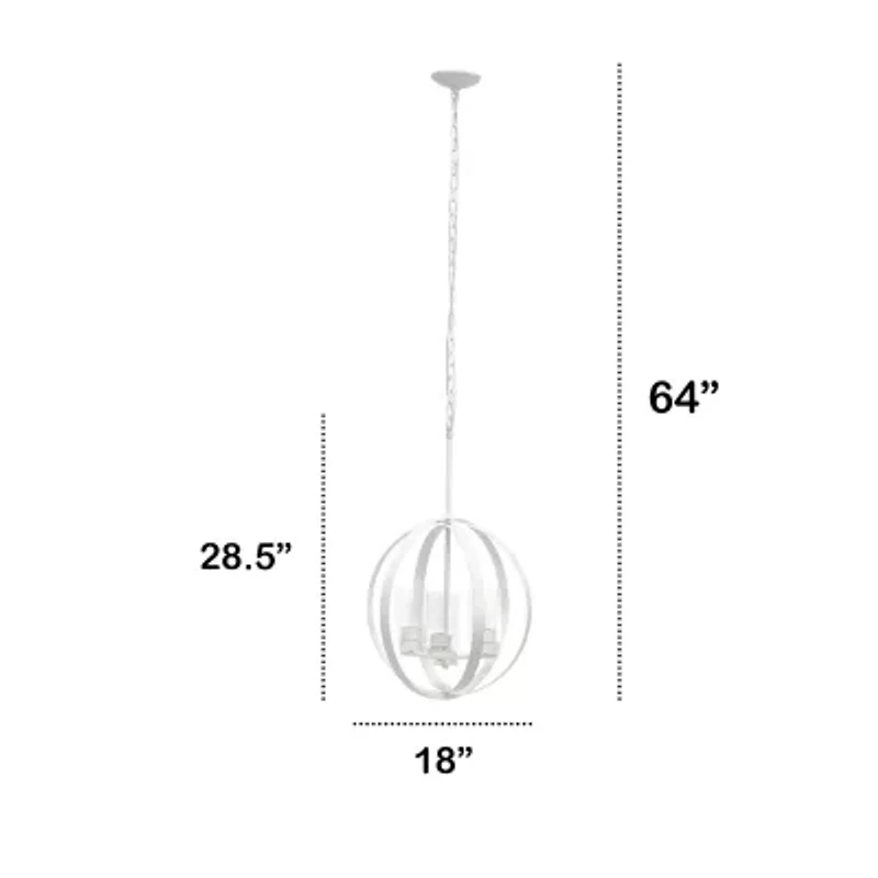 3-Light 18" Adjustable Globe Clear Glass Ceiling Pendant