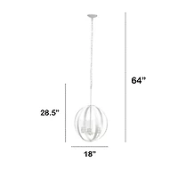 3-Light 18" Adjustable Globe Clear Glass Ceiling Pendant