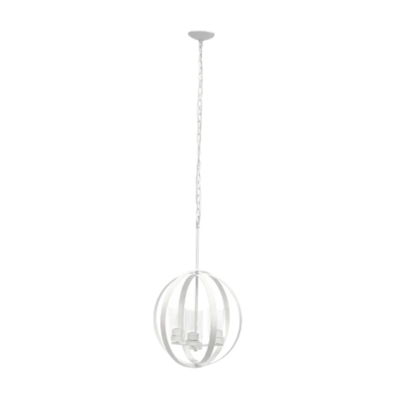 3-Light 18" Adjustable Globe Clear Glass Ceiling Pendant