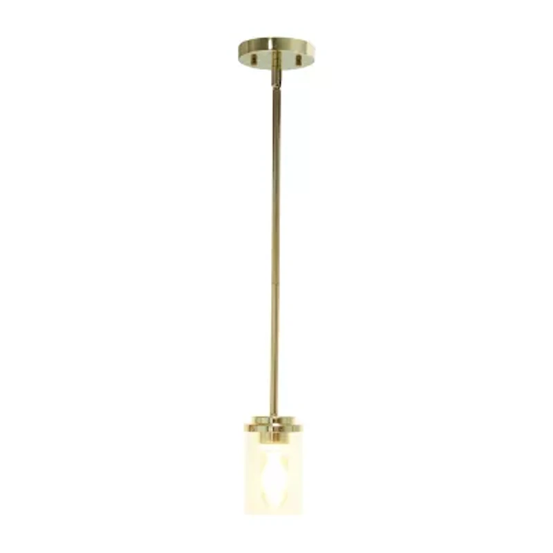 1-Light 5.75" Adjustable Hanging Clear Cylinder Glass Pendant