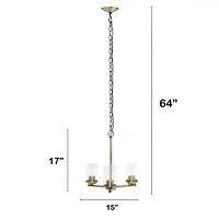 3-Light 15" Hanging Chandelier Pendant Light