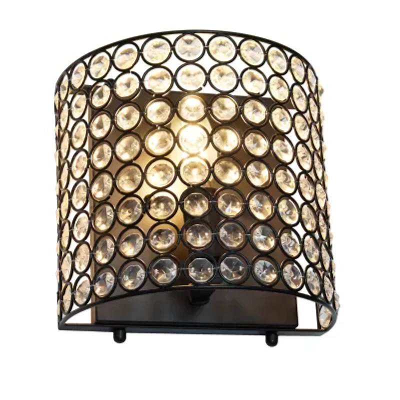 All the Rages 8" Modern Contemporary 1-Light Crystal And Metal Wall Sconce