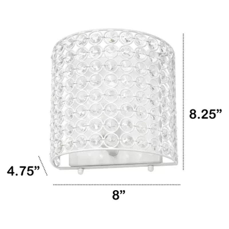 All the Rages 8" Modern Contemporary 1-Light Crystal And Metal Wall Sconce