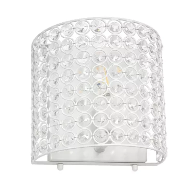All the Rages 8" Modern Contemporary 1-Light Crystal And Metal Wall Sconce