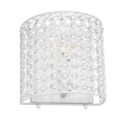 All the Rages 8" Modern Contemporary 1-Light Crystal And Metal Wall Sconce