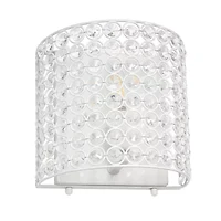 All the Rages 8" Modern Contemporary 1-Light Crystal And Metal Wall Sconce