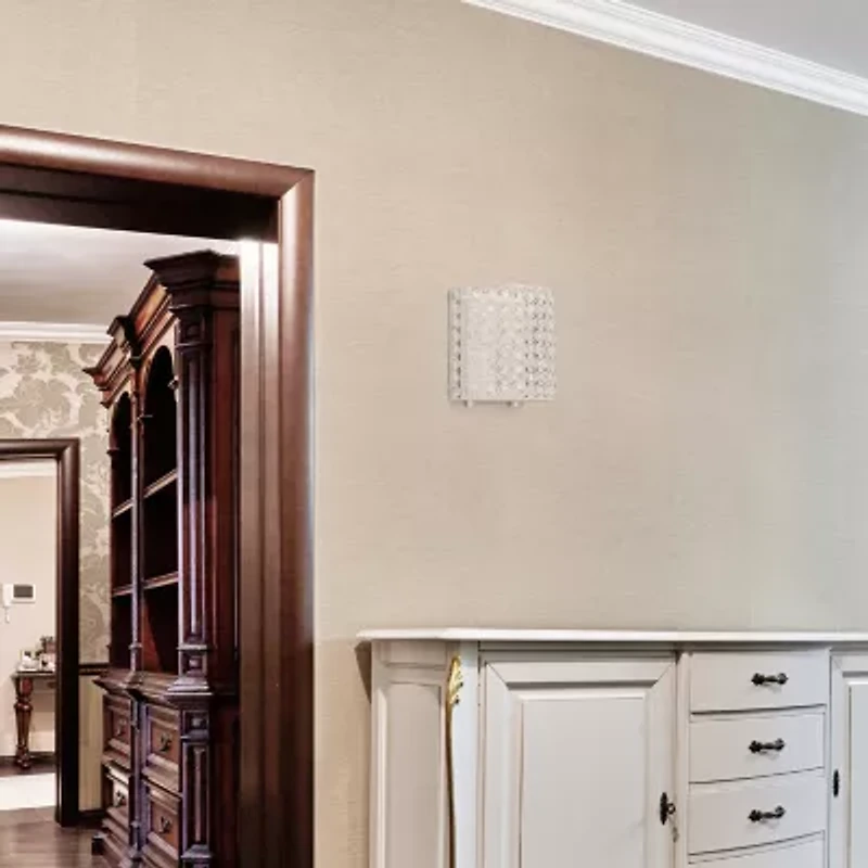 All the Rages 8" Modern Contemporary 1-Light Crystal And Metal Wall Sconce