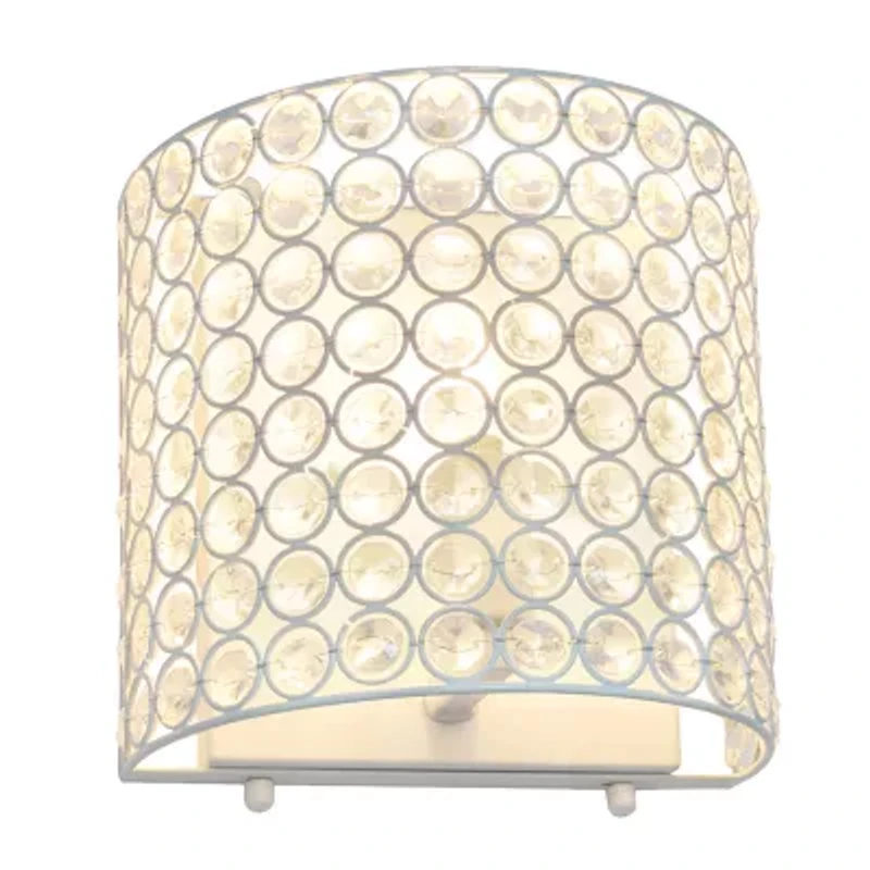 All the Rages 8" Modern Contemporary 1-Light Crystal And Metal Wall Sconce