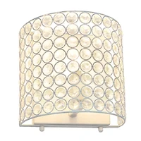 All the Rages 8" Modern Contemporary 1-Light Crystal And Metal Wall Sconce