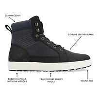 Territory Mens Latitude Flat Heel Lace Up Boots